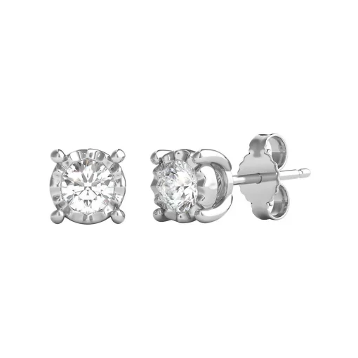 Round Diamond Illusion Stud Earrings (1/2 Ct. Tw.)