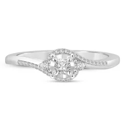 Round Diamond Promise Ring In Sterling Silver (1/5 Ct. Tw.)
