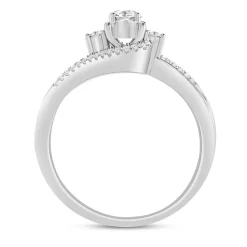 Round Diamond Promise Ring In Sterling Silver (1/5 Ct. Tw.)