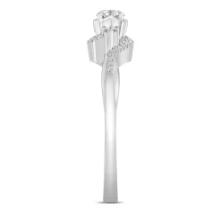 Round Diamond Promise Ring In Sterling Silver (1/5 Ct. Tw.)