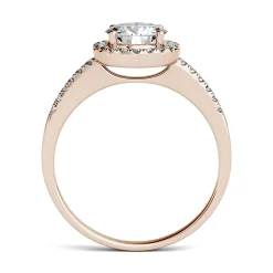 Round Moissanite Halo Ring In 14K Rose Gold (1 1/4 Ct. Tw.)
