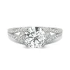 Round Moissanite Ring With Split-Shank Band In 14K White Gold (2 1/5 Ct. Tw.)