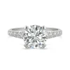 Round Moissanite Ring With Side-Stones In Platinum (2 3/8 Ct. Tw.)