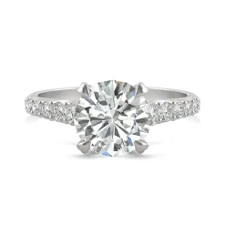 Round Moissanite Ring With Side-Stones In Platinum (2 3/8 Ct. Tw.)