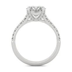 Round Moissanite Ring With Side-Stones In Platinum (2 3/8 Ct. Tw.)