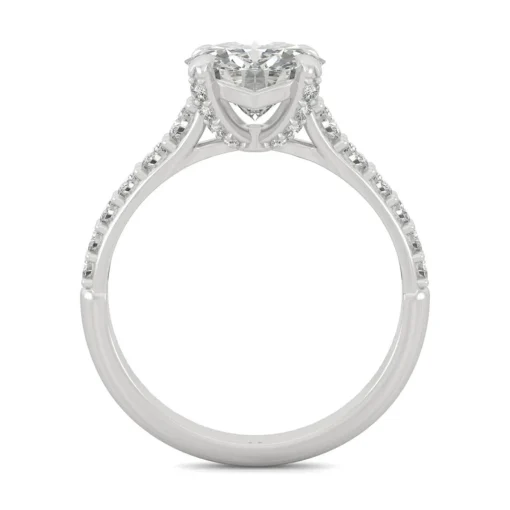 Round Moissanite Ring With Side-Stones In Platinum (2 3/8 Ct. Tw.)