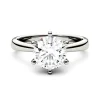 Round Moissanite Solitaire Ring With Tapered Band