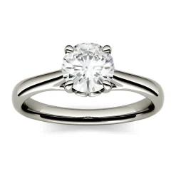 Round Moissanite Solitaire Ring In 14K White Gold (1 Ct.)