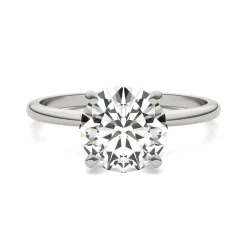 Round Moissanite Solitaire Ring In Platinum (2 3/4 Ct.)