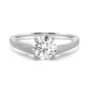 Round Moissanite Solitaire Ring With Tapered Band In 14K Gold (1 Ct.)