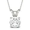 Round Moissanite Solitaire Pendant In 14K White Gold (3 Ct.)