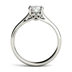 Round Moissanite Solitaire Ring In 14K White Gold (1 Ct.)