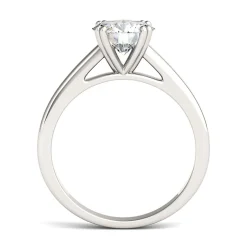 Round Moissanite Solitaire Ring In 14K White Gold (1 1/2 Ct.)