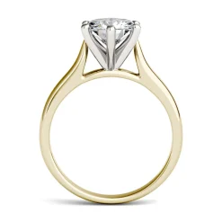 Round Moissanite Solitaire Ring In 14K Yellow Gold (1 1/2 Ct.)