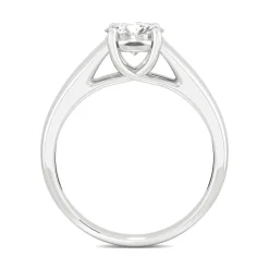 Round Moissanite Solitaire Ring With Tapered Band In 14K Gold (1 Ct.)