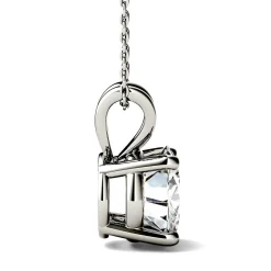 Round Moissanite Solitaire Pendant In 14K White Gold (3 Ct.)