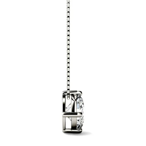 Round Moissanite Solitaire Pendant In 14K White Gold (1 Ct.)