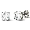 Round Moissanite Stud Earrings In 14K White Gold (2 Ct. Tw.)