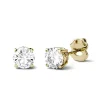 Round Moissanite Stud Earrings In 14K Yellow Gold (1 Ct. Tw.)