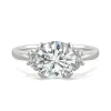 Round Moissanite Three-Stone Ring In Platinum (2 1/2 Ct. Tw.)
