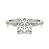 Round Solitaire Moissanite Ring With Twist Band In 14K White Gold (1 7/8 Ct. Tw.)