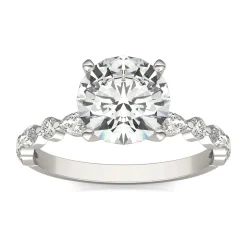 Round Solitaire Moissanite Ring In 14K White Gold (2 1/3 Ct. Tw.)
