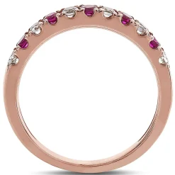 Ruby & 1/4 Ct. Tw. Diamond Band In 10K Rose Gold