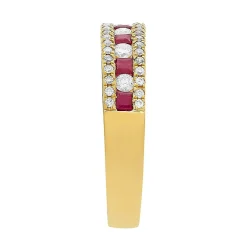 Ruby & 1/3 Ct. Tw. Diamond Band In 10K Yellow Gold