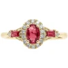 Ruby & 1/7 Ct. Tw. Diamond Ring In 10K Yellow Gold