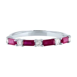 Ruby & 1/5 Ct. Tw. Diamond Ring In 10K White Gold