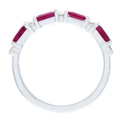 Ruby & 1/5 Ct. Tw. Diamond Ring In 10K White Gold