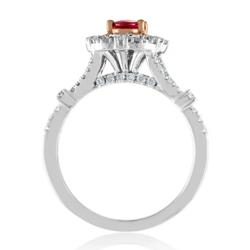 Ruby & 1/2 Ct. Tw. Diamond Ring In 10K White & Rose Gold