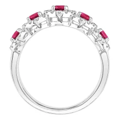 Ruby & 1/3 Ct. Tw. Diamond Ring In 14K White Gold