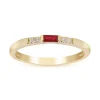 Ruby & Diamond Accent Stacking Ring In 10K Yellow Gold