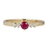Ruby & Diamond Ring In 10K Yellow Gold
