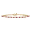 Ruby And Diamond Bracelet 10K Yellow Gold (1/7 Ct. Tw.)