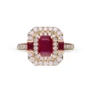Ruby And Diamond Ring In 14K Yellow Gold (5/8 Ct. Tw.)