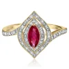 Ruby And Diamond Ring In 10K Yellow Gold (1/8 Ct. Tw.)