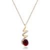 Ruby Pendant With Diamond Accents In 10K Yellow Gold