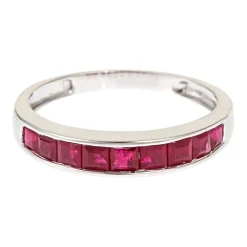 Ruby Ring In 10K White Gold