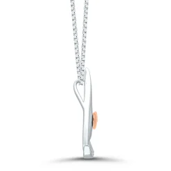 Sailboat Pendant With Diamond Accent In Sterling Silver & 14K Rose Gold
