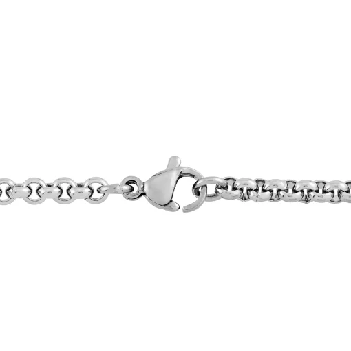 Saint Christopher Pendant With Diamond Accent In Stainless Steel, 24"