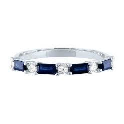 Sapphire & 1/5 Ct. Tw. Diamond Ring In 10K White Gold