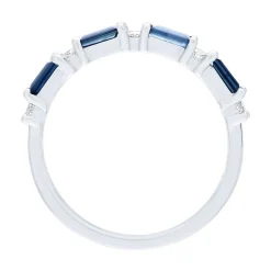 Sapphire & 1/5 Ct. Tw. Diamond Ring In 10K White Gold