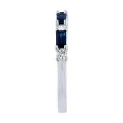 Sapphire & 1/5 Ct. Tw. Diamond Ring In 10K White Gold