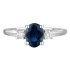 Sapphire & Diamond Ring In 14K White Gold (1/5 Ct. Tw.)