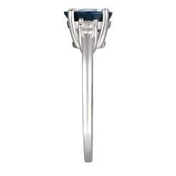 Sapphire & Diamond Ring In 14K White Gold (1/5 Ct. Tw.)