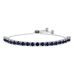 Sapphire Bolo Bracelet In Sterling Silver