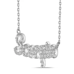Scorpio Lab Created White Sapphire Necklace In Sterling Silver