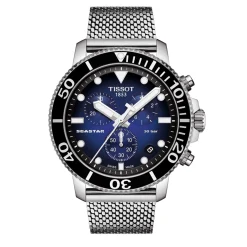 Seastar 1000 Chronograph Men's Watch With Mesh Bracelet In Stainless Steel